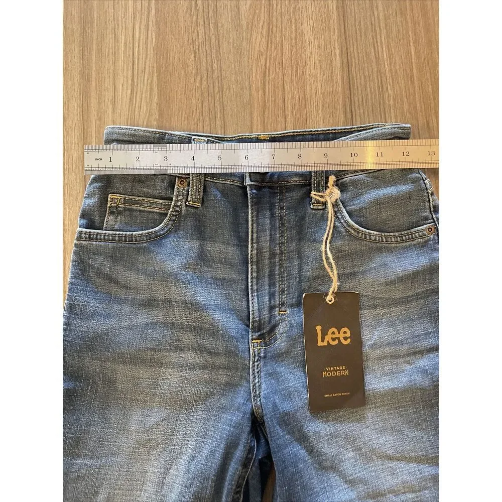 Lee Shorts Womens 25‎ Bermuda Denim Jean Medium Blue Wash 100% Cotton Made n USA